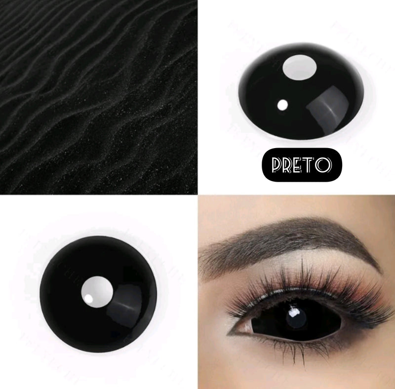 Lente de contato Cosplay Black Sclera 22mm